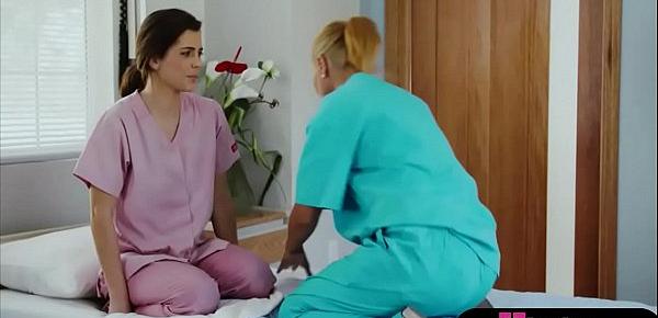  Two hospital nurses having a hot sexy lesbian break